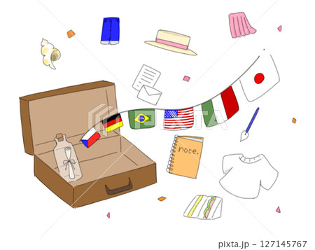 トランクに旅行準備 127145767