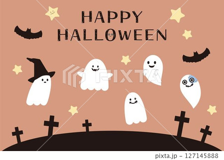 かわいいお化けのイラストセット 主線なし かわいいお化けのイラストセット 主線なし 127145888