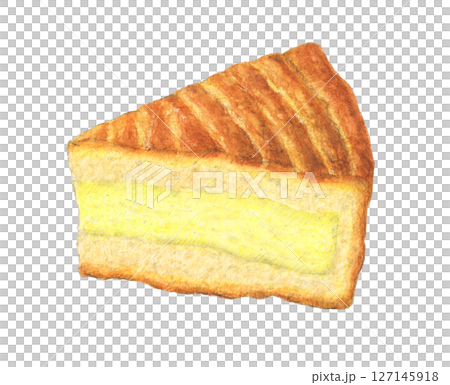 Gateau Basque 手繪水彩鉛筆插圖 127145918