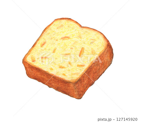 オレンジパウンドケーキ　水彩色鉛筆イラスト 127145920