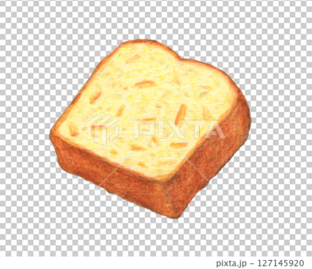 オレンジパウンドケーキ　水彩色鉛筆イラスト 127145920