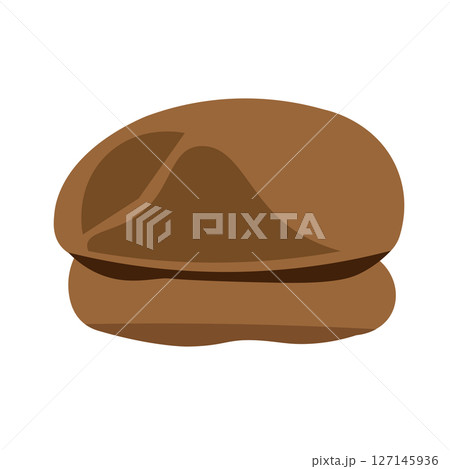 シンプルなハンチング帽のイラスト 127145936