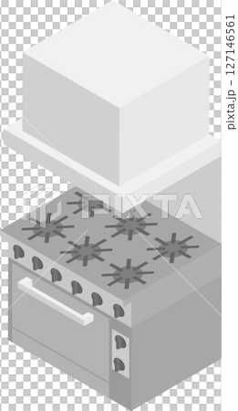 等距商用廚房爐灶及箱式抽油煙機影像 等距商用廚房爐灶及箱式抽油煙機影像 127146561