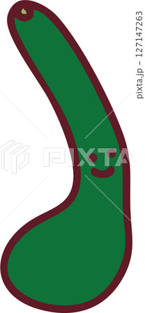 変形して規格外の可愛いきゅうりのイラスト 127147263