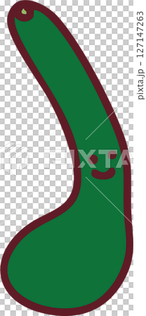 変形して規格外の可愛いきゅうりのイラスト 127147263
