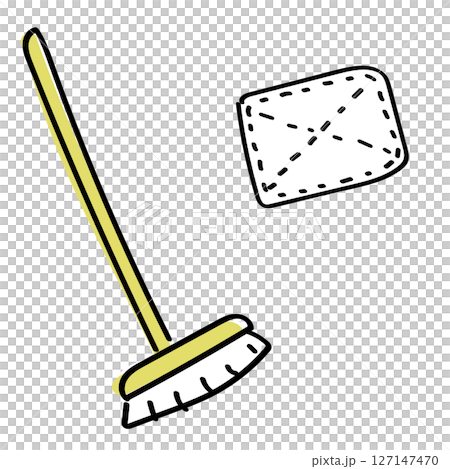 簡單清潔工具圖解:刷子和抹布 簡單清潔工具圖解:刷子和抹布 127147470