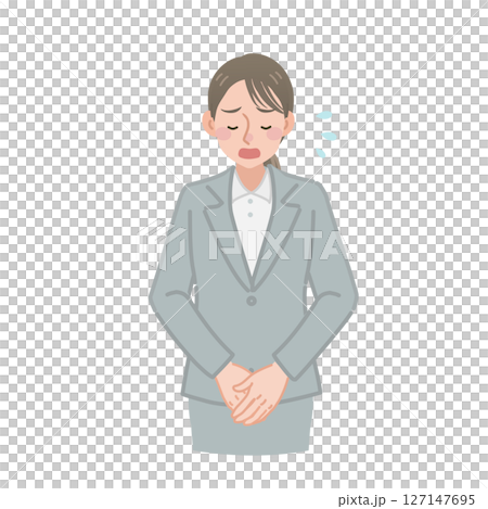 謝罪するビジネスウーマン 謝罪するビジネスウーマン 127147695