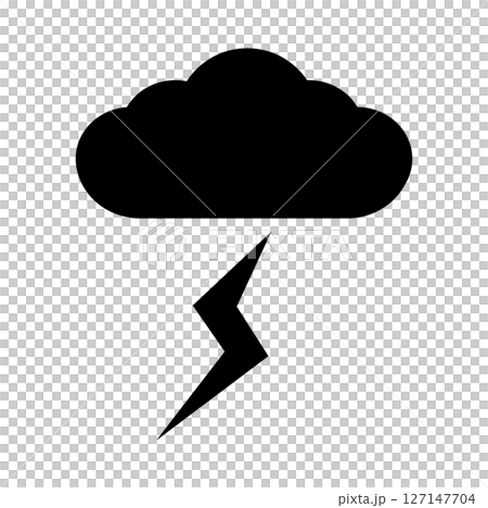 Simple cloud and lightning silhouette illustration 127147704