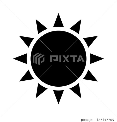 シンプルな太陽のシルエットイラスト シンプルな太陽のシルエットイラスト 127147705