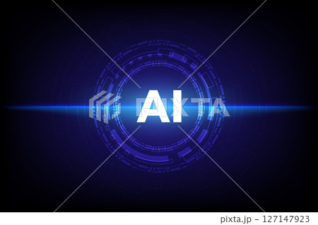 A hi tech Artificial Intelligence symbolizes cyber security, blending futuristic design with advanced technology 127147923