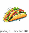 an AI Image Generator, Colorful Illustration of Fresh Tacos with Vegetables 127148181