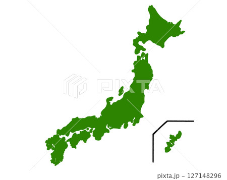 日本地図(グリーン) 日本地図(グリーン) 127148296