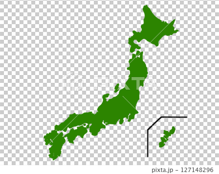 日本地図(グリーン) 日本地図(グリーン) 127148296
