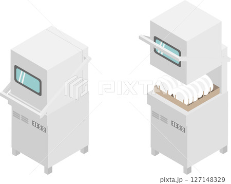 アイソメトリックな業務用食洗器のイメージ素材 127148329