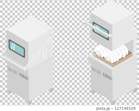 Isometric commercial dishwasher image material 127148329