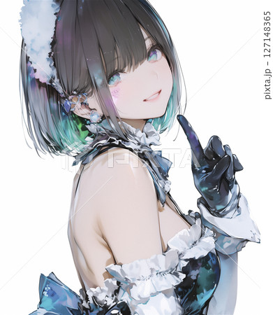 メイド風コスチュームを着たアイドルの女の子  メイド風コスチュームを着たアイドルの女の子  127148365