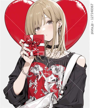 バレンタイン プレゼントを送る女性 バレンタイン プレゼントを送る女性 127148367
