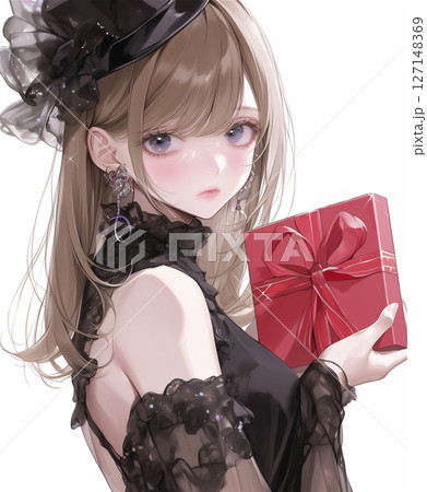 バレンタイン プレゼントを送る女性 バレンタイン プレゼントを送る女性 127148369