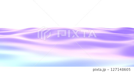 Undulating waves in pastel purple gradients, Minimalist surreal landscape with smooth fluid like surface, perfect for modern background 127148605