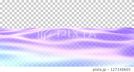 Undulating waves in pastel purple gradients, Minimalist surreal landscape with smooth fluid like surface, perfect for modern background 127148605