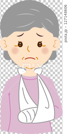 Senior woman with broken arm 127148606