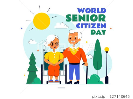 World Senior Citizen Day Vector Illustration on August 21st Celebrating and Honoring the Contributions of Older People with a Flat Style Background 127148646