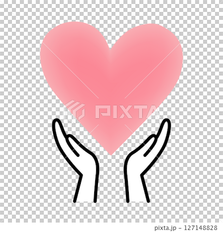 雙手上模糊的心 127148828