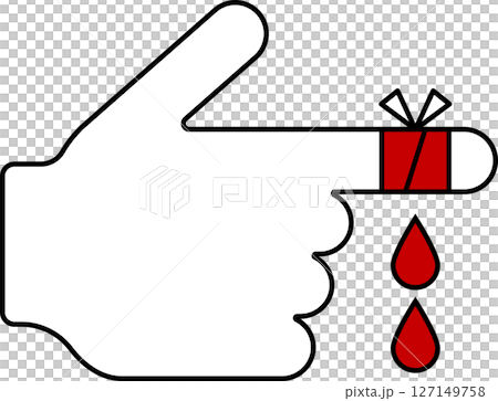 指尖受傷警告圖標 指尖受傷警告圖標 127149758
