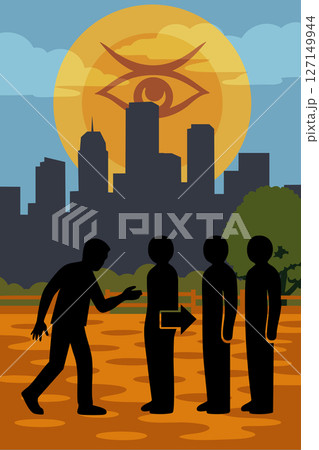 お天道様は見ている　列に横入りする行為 127149944