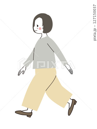 歩いている中年女性 127150037