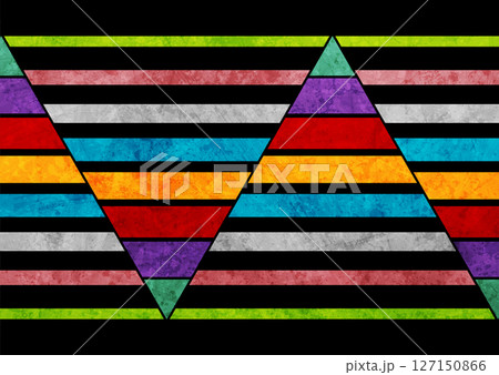 Colorful grunge striped triangles abstract geometric background 127150866