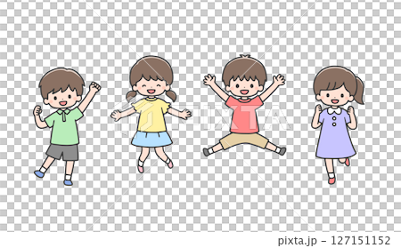 孩子們笑著跳躍 孩子們笑著跳躍 127151152