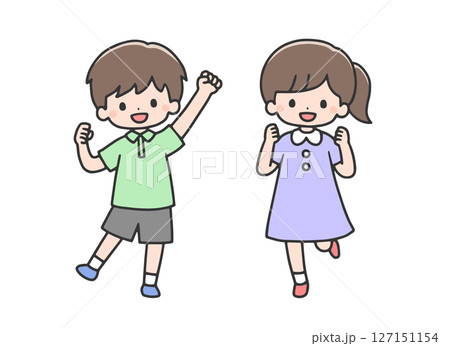 元気な男の子と女の子 元気な男の子と女の子 127151154