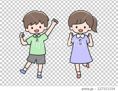 元気な男の子と女の子 元気な男の子と女の子 127151154