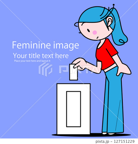 選挙で投票をする女性 127151229