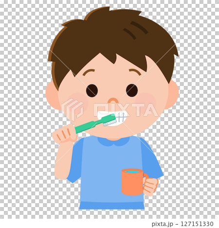 歯磨きをする男の子　イラスト 127151330