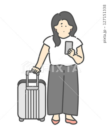 旅行中の若い女性イラスト 旅行中の若い女性イラスト 127151338