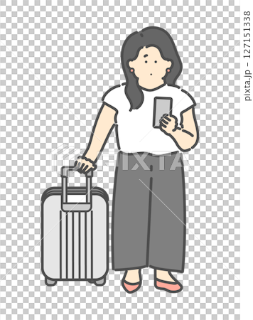 旅行中の若い女性イラスト 旅行中の若い女性イラスト 127151338
