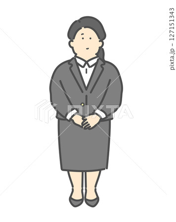スーツ姿の若い女性　ビジネスパーソンのイラスト 127151343