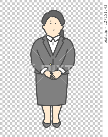 一位穿著西裝的年輕女子，一位商務人士的插圖 127151343