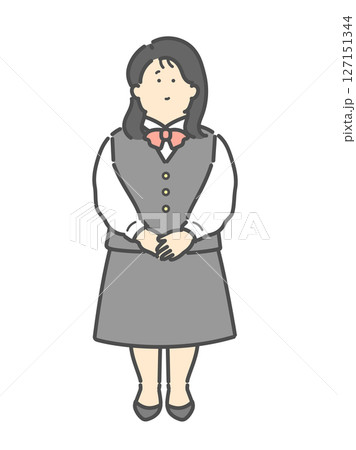 案内係をする女性 ビジネスイラスト 案内係をする女性 ビジネスイラスト 127151344