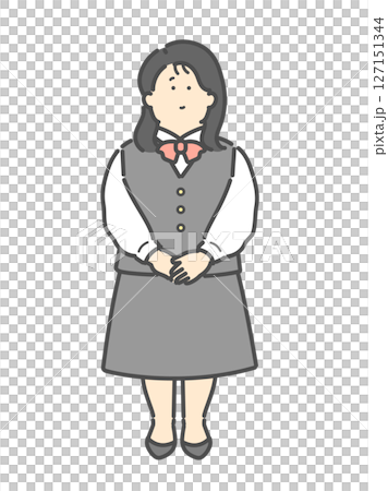 案内係をする女性 ビジネスイラスト 案内係をする女性 ビジネスイラスト 127151344