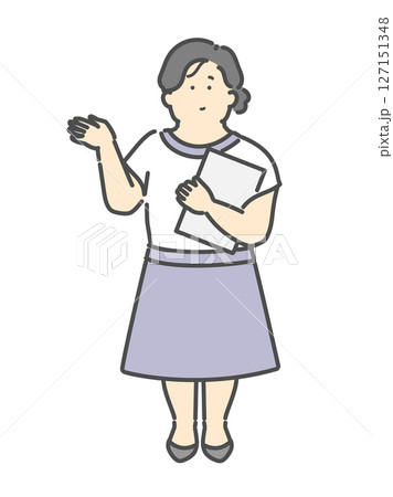 案内をする美容部員の女性イラスト 127151348