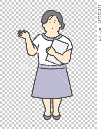 案内をする美容部員の女性イラスト 127151348