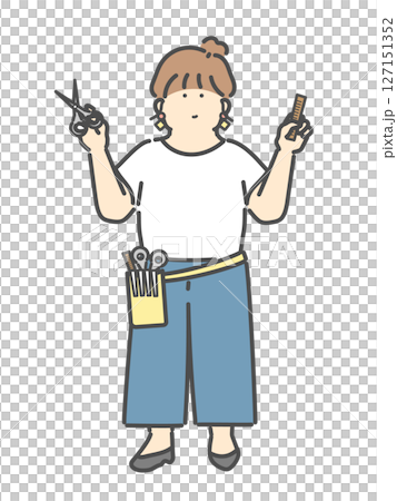 Female hairdresser illustration Female hairdresser illustration 127151352