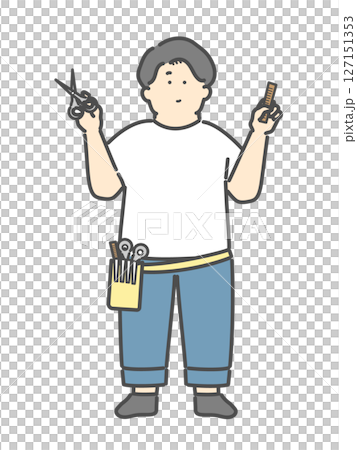 男性美容師のイラスト 127151353