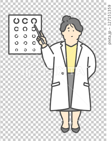 一位女性眼科醫生正在做視力測試 127151359