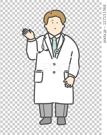 説明をする男性医師のイラスト 127151368