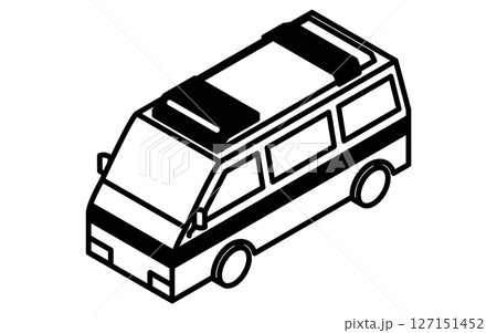 救急車のシンプルな線画アイソメトリックイラスト 127151452