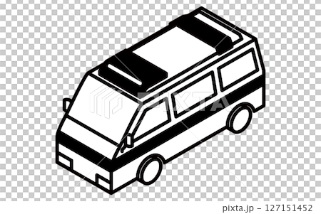 救急車のシンプルな線画アイソメトリックイラスト 127151452